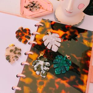 Tortoiseshell Monstera Paper Clips or Charms
